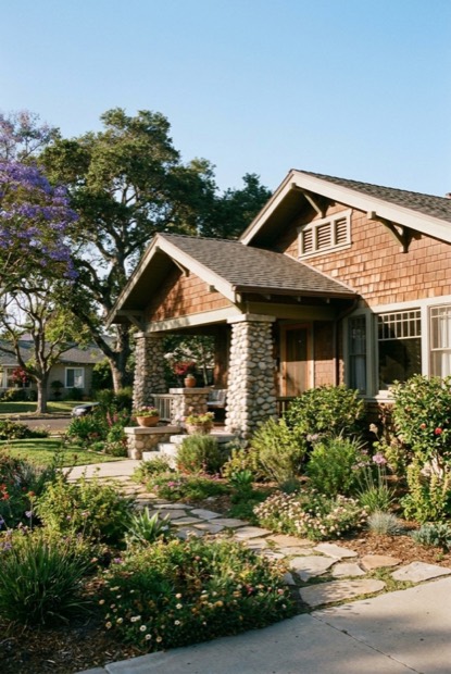 Craftsman home with garden landscaping in La Mesa