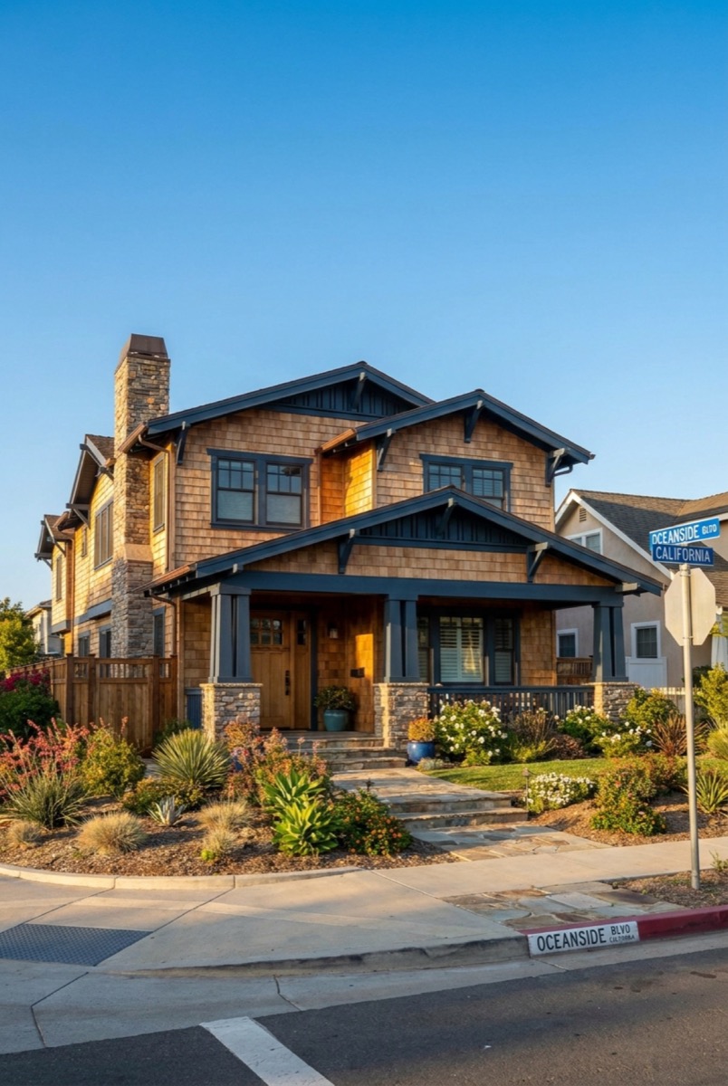 Oceanside coastal home exterior